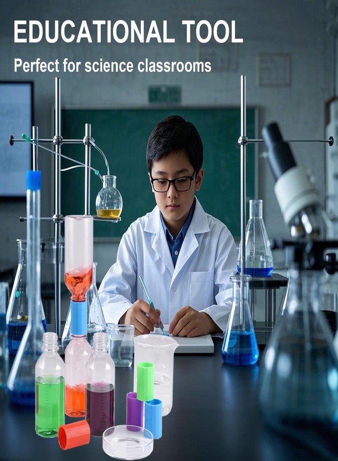 MIHEY 24 Pcs Tornado Bottle Connector Vortex Tube, Tornadoes in a Bottle Connectors, Cyclone Tube for Scientific Experiment, 4 Colors - Image 5